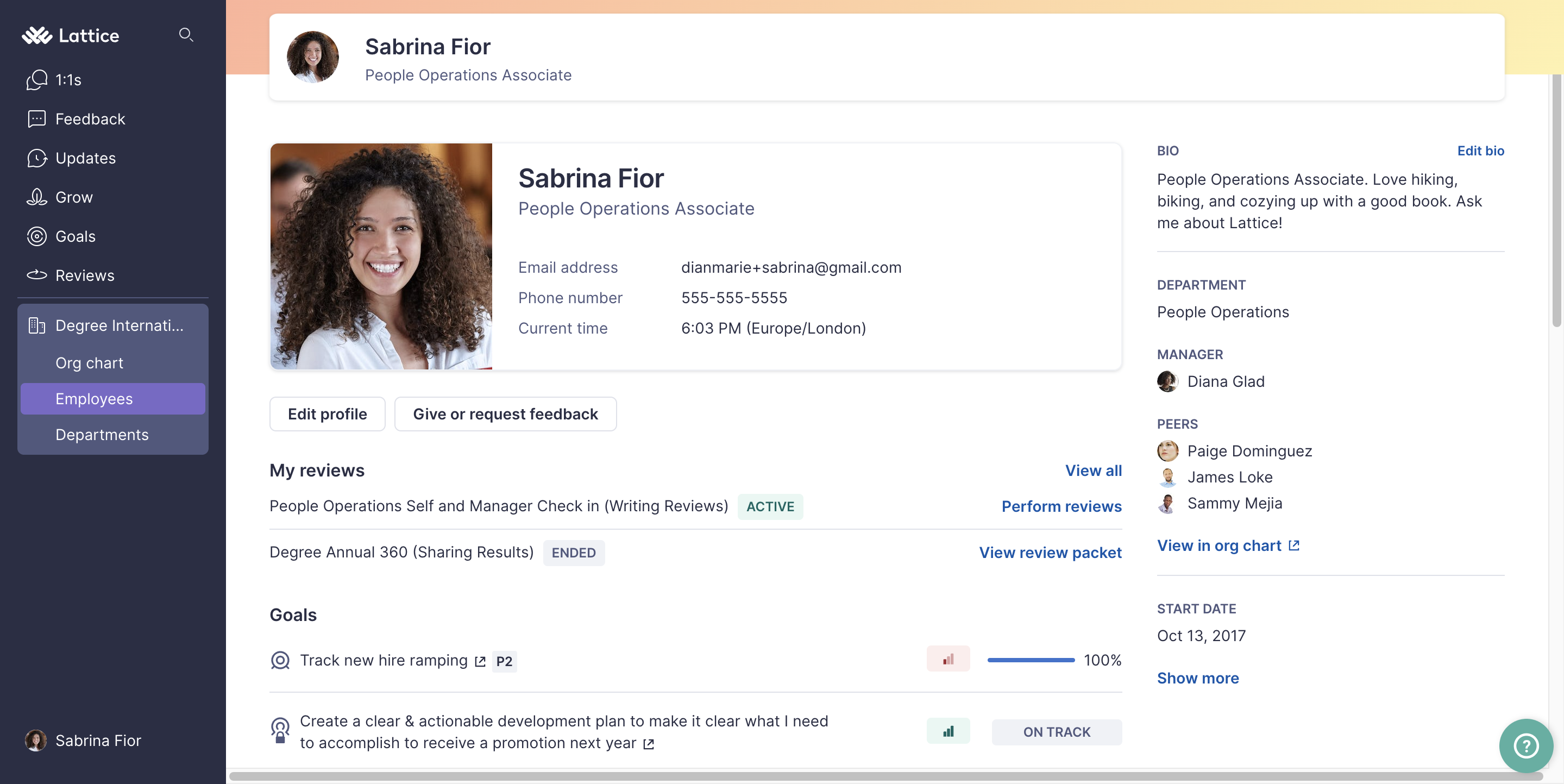 The Employee Profile Page – Lattice Help Center