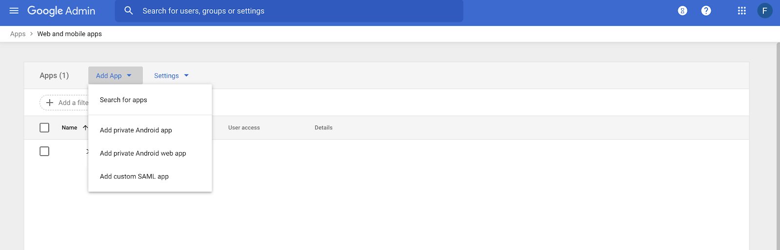 Google Admin Add Custom SAML App