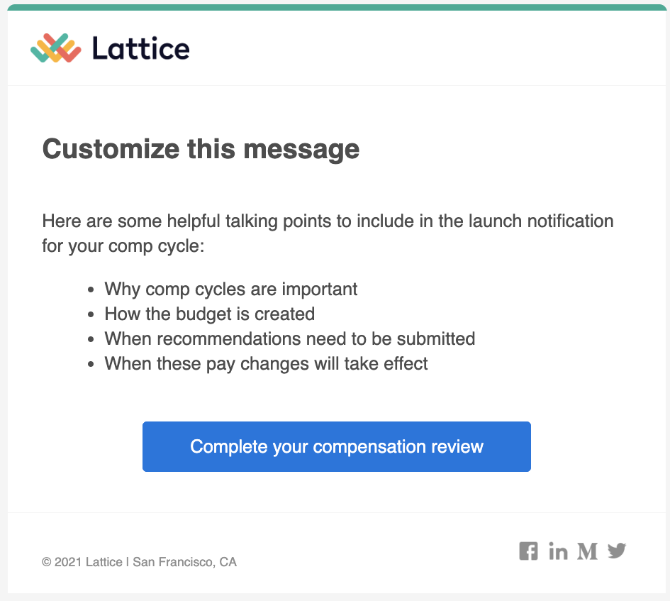 A List of Notifications for Compensation Lattice Help Center