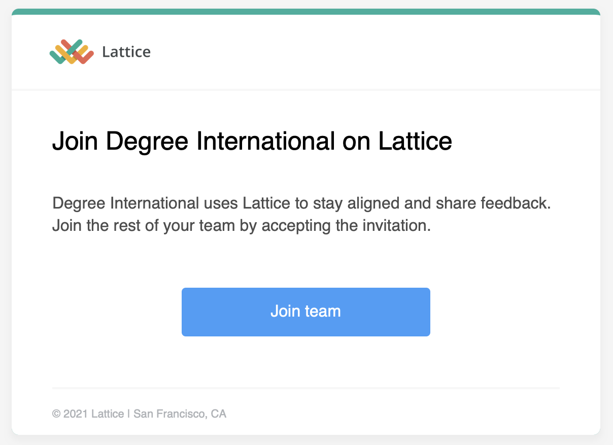 Image of Lattice email invite