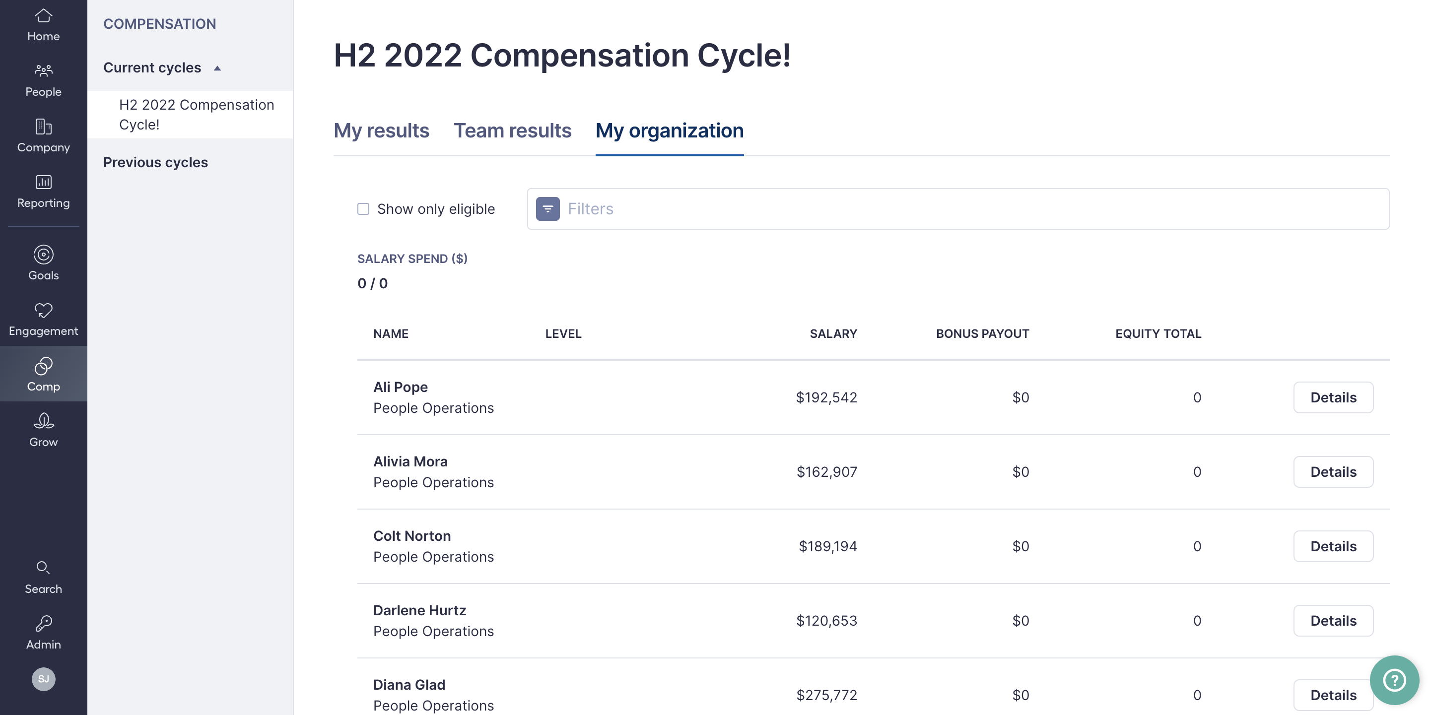 Image of Compensation Hub page